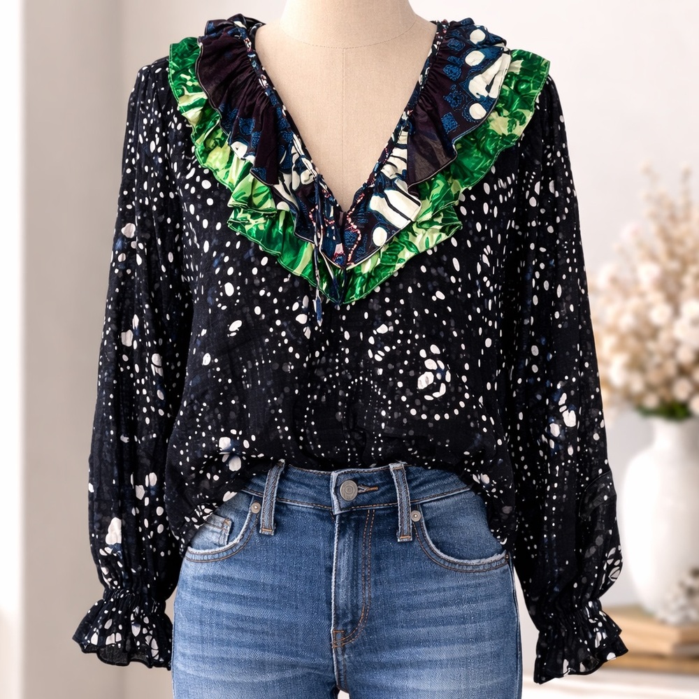 Warm 100% Silk Long Sleeve Blouse Top